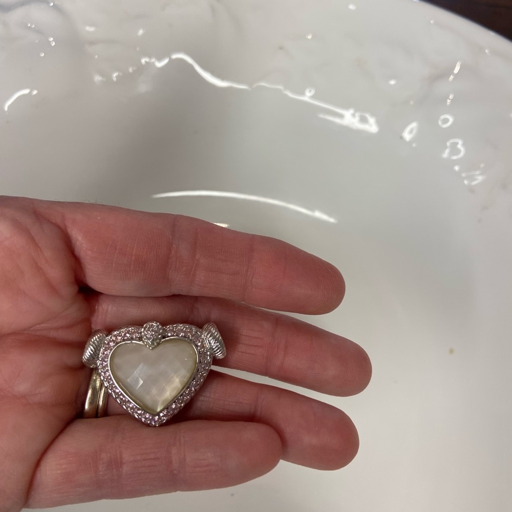 Judith Ripka Sterling Sliver Rose Quartz Heart Magnetic Enhancer - Picture 8 of 9